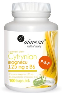 Cytrynian Magnezu 125 mg z B6 100 kaps Aliness