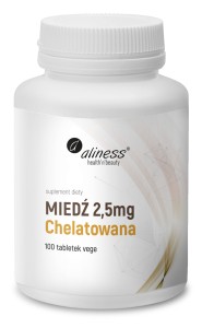 Miedź 2,5mg Chelatowana 100 kaps Aliness