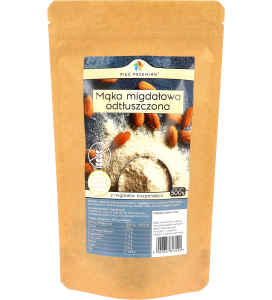 Mąka migdałowa odtłuszczona z migdałów hiszpańskich 500g. Pięć Przemian