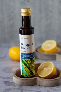 Olej rybny o smaku cytrynowym 250 ml - omega 3, EPA i DHA Nomak