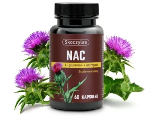NAC (N-acetylocysteina), L-glutation, ostropest Skoczylas 60 kaps