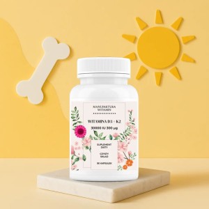 Witamina D3 + K2 30000 IU 300 μg 90 kapsułek Manufaktura Witamin 